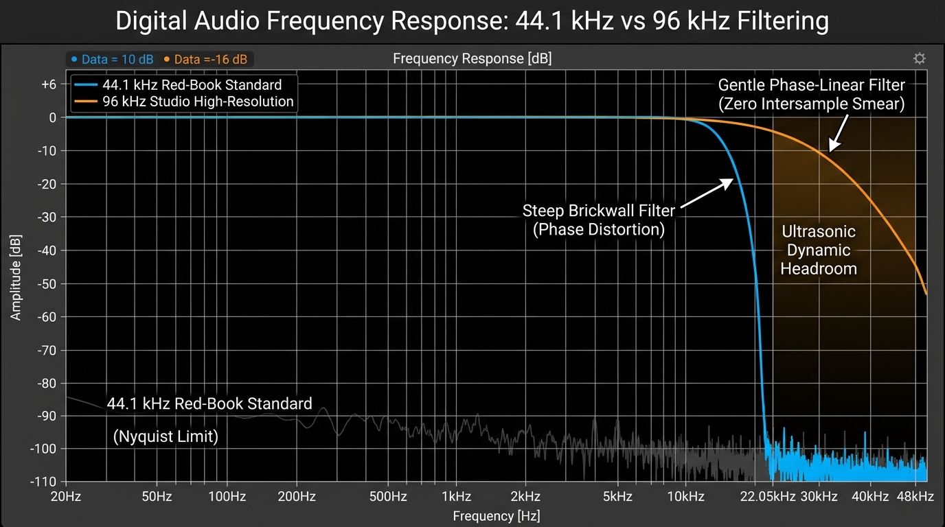 24-bit 44.1kHz vs 96kHz Nyquist Filter and Dynamic Headroom Comparison